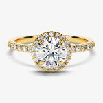 Stunning 1.0 CT Round Moissanite Engagement Ring with Halo & Pave Design 1