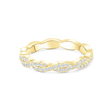 Stunning 0.3 TCW Round Moissanite Stones Saddie Braided Wedding Bands 1