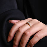 Stunning 0.2 TCW Round & Baguette Moissanite Stones Half Eternity Wedding Bands 2