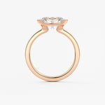 Oval East West Half Bezel Lab Grown Diamond Engagement Ring