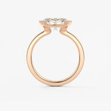 Oval East West Half Bezel Lab Grown Diamond Engagement Ring