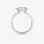 Oval East West Half Bezel Lab Grown Diamond Engagement Ring