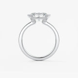 Oval East West Half Bezel Lab Grown Diamond Engagement Ring