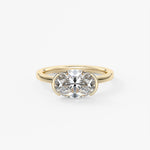 Oval East West Half Bezel Lab Grown Diamond Engagement Ring