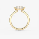 Oval East West Half Bezel Lab Grown Diamond Engagement Ring