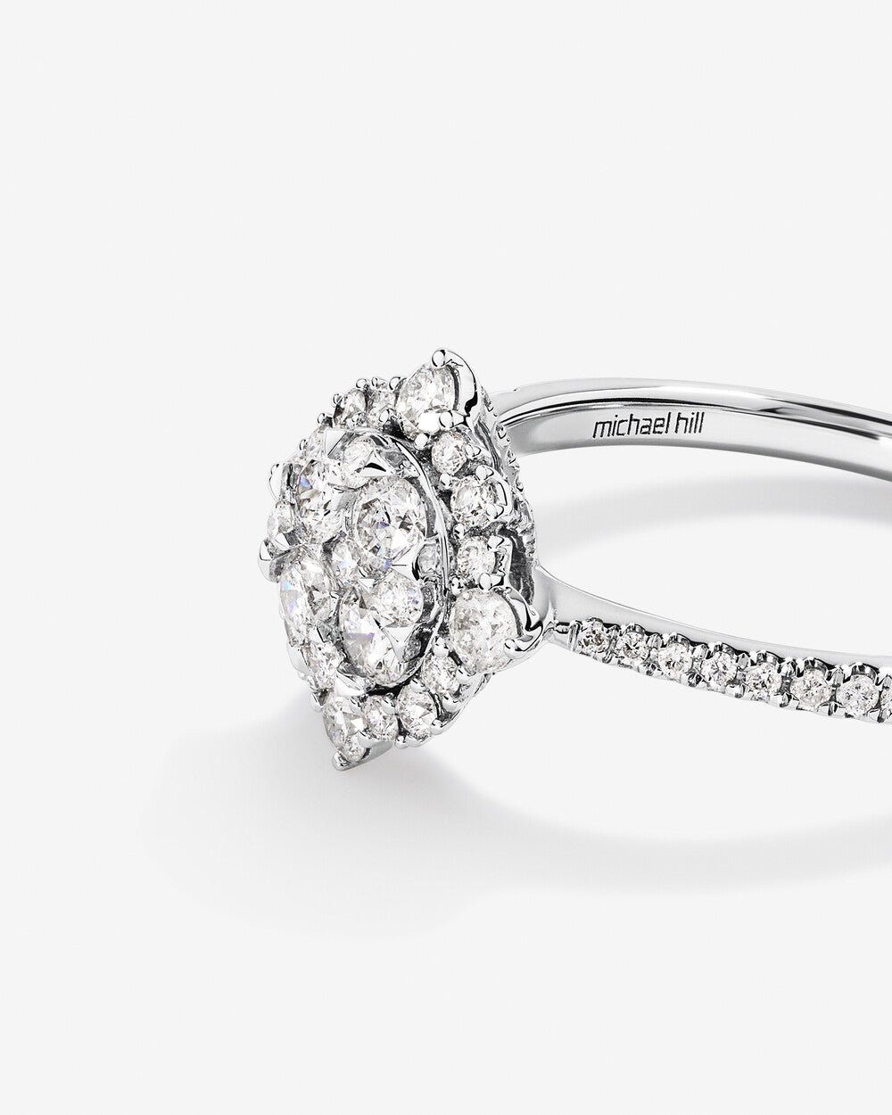 Stunning 0.3 TCW Round Moissanite Engagement Ring With Cluster Design 4