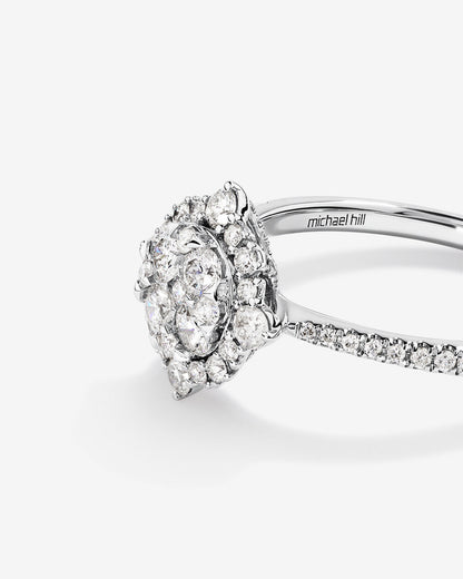 Stunning 0.3 TCW Round Moissanite Engagement Ring With Cluster Design 4