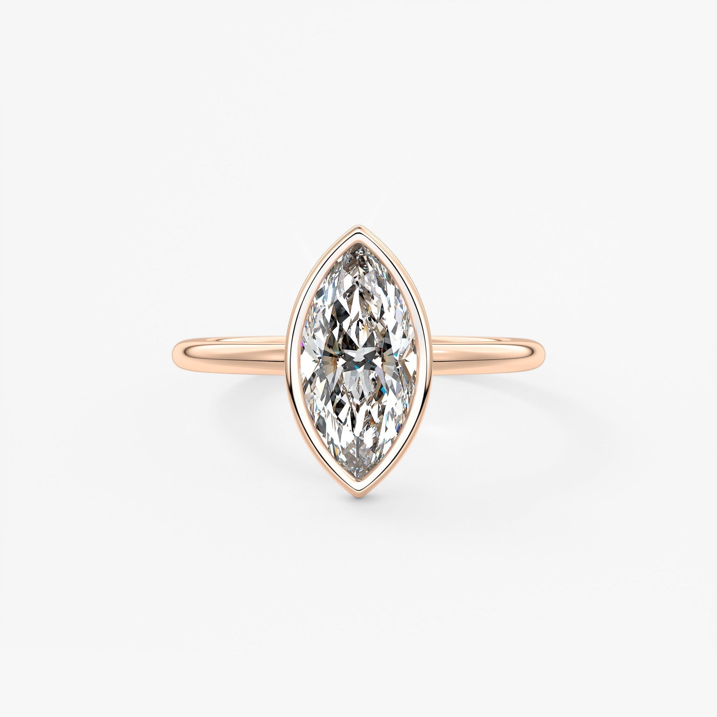 Marquise Bezel Lab Grown Diamond Engagement Ring