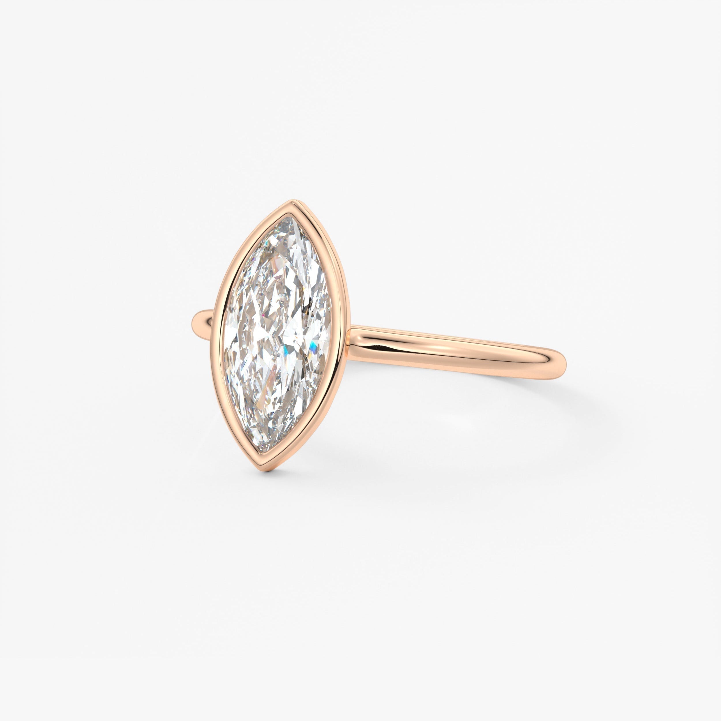 Marquise Bezel Lab Grown Diamond Engagement Ring