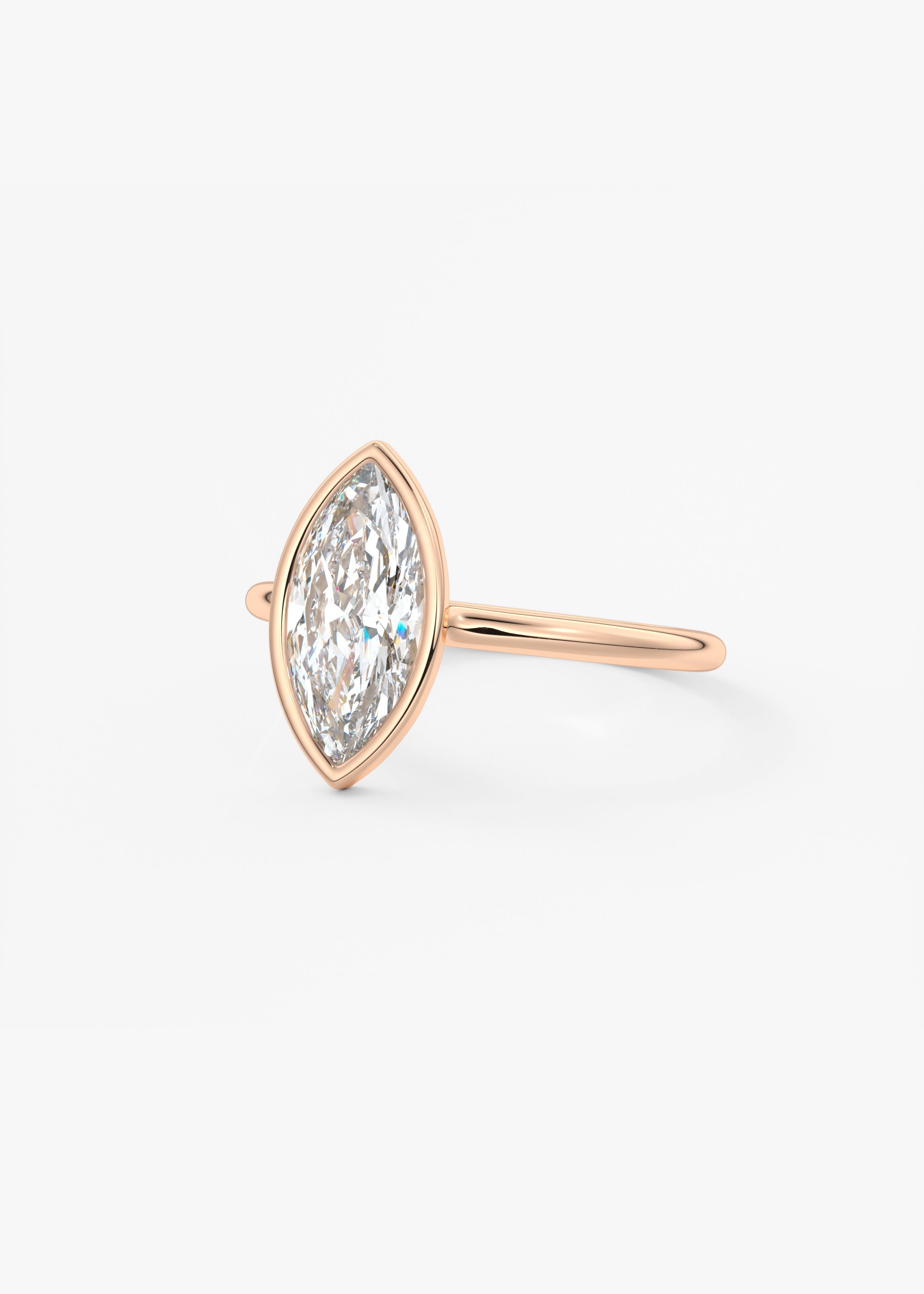 Marquise Bezel Lab Grown Diamond Engagement Ring