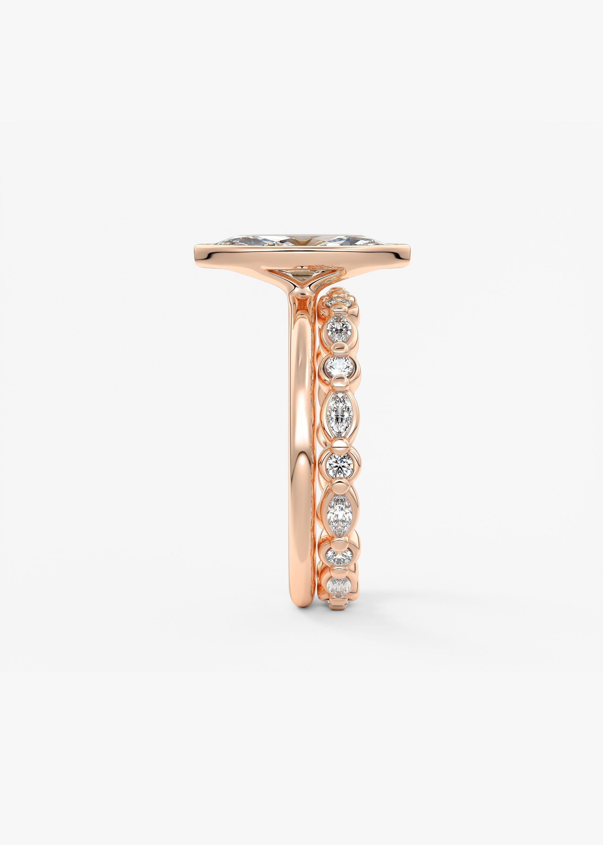 Marquise Bezel Lab Grown Diamond Engagement Ring