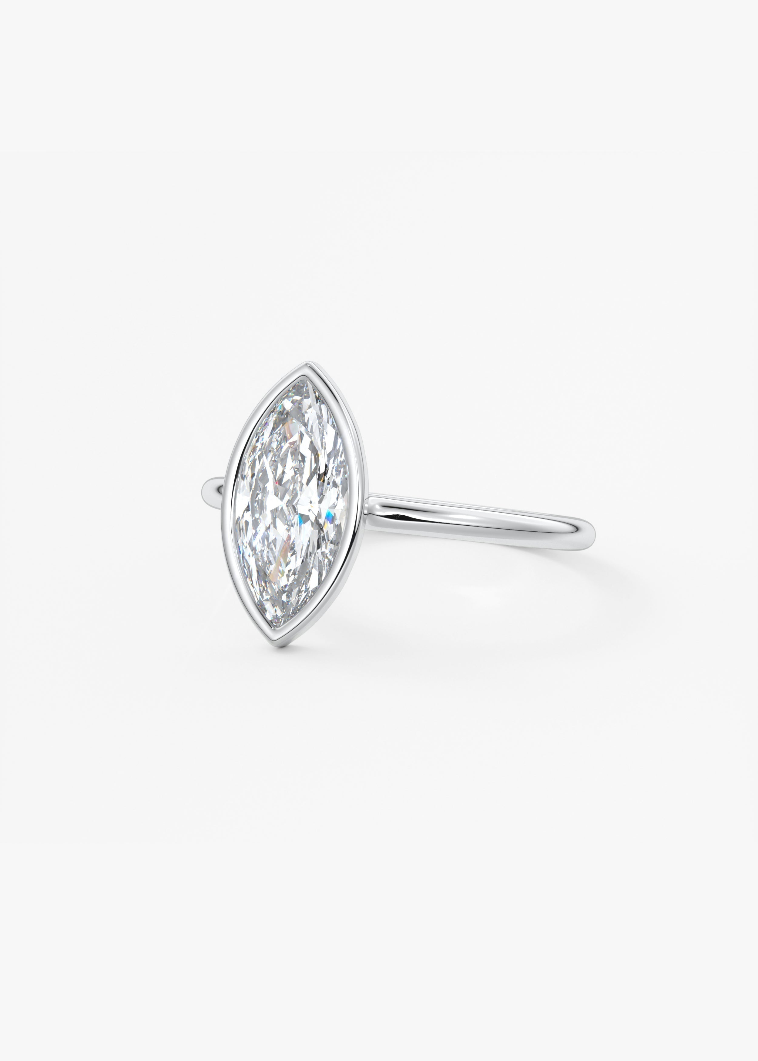 Marquise Bezel Lab Grown Diamond Engagement Ring