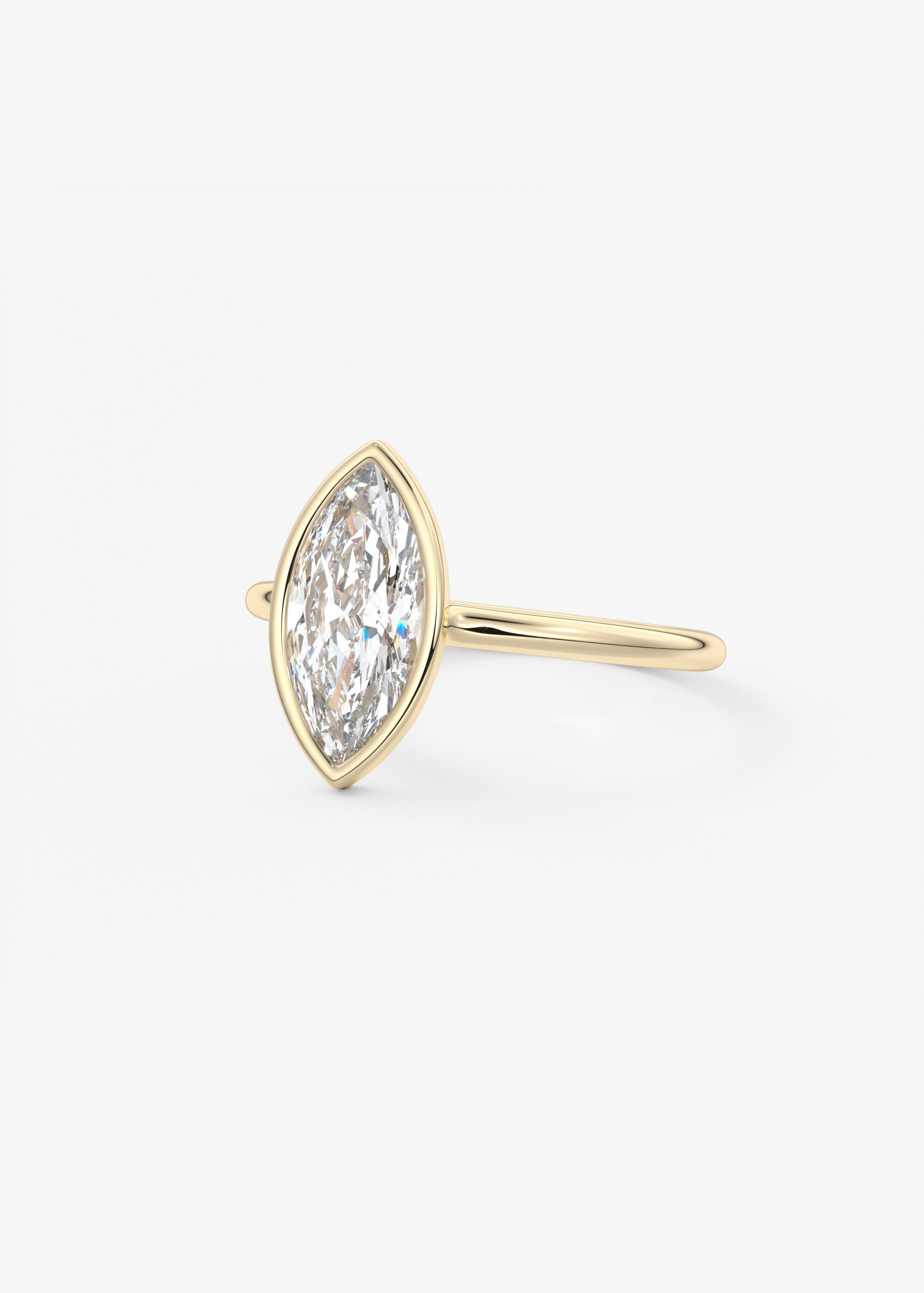 Marquise Bezel Lab Grown Diamond Engagement Ring