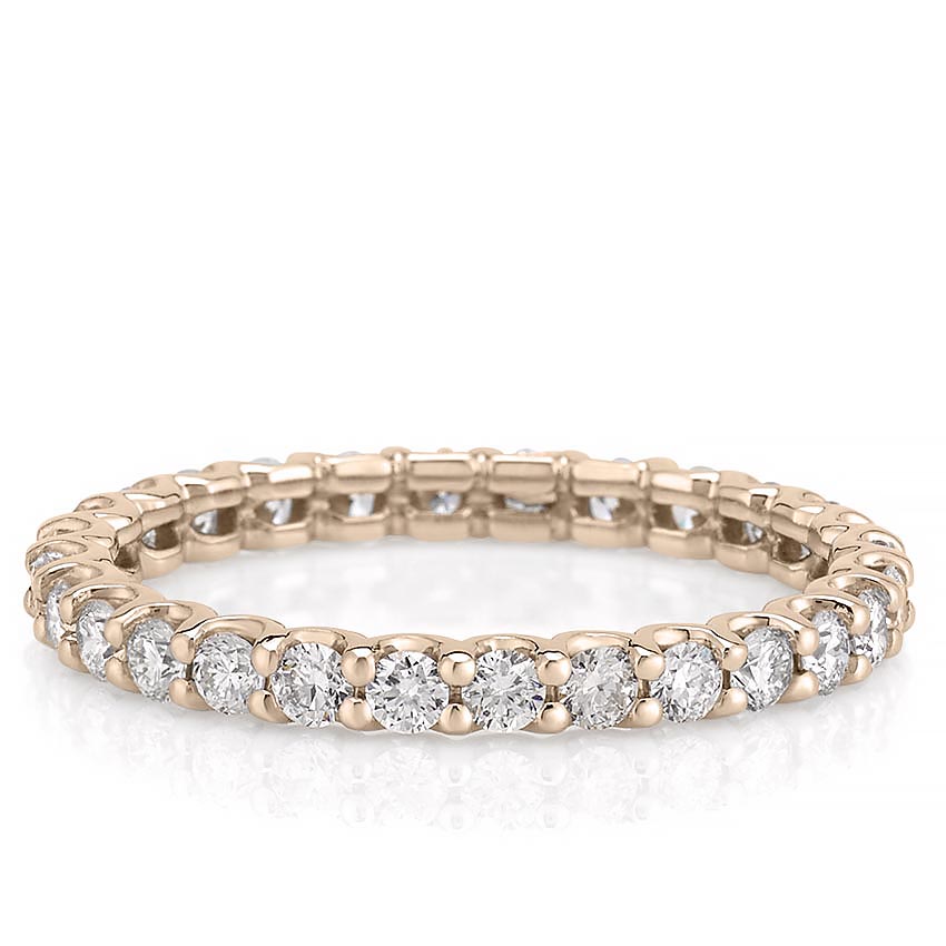 Stunning 1.0 CT Round Moissanite Stones Full Eternity Wedding Bands 5