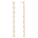 2.0 TCW Round Aquamarine Lab Made Diamond- March Birthstone Dangle 1