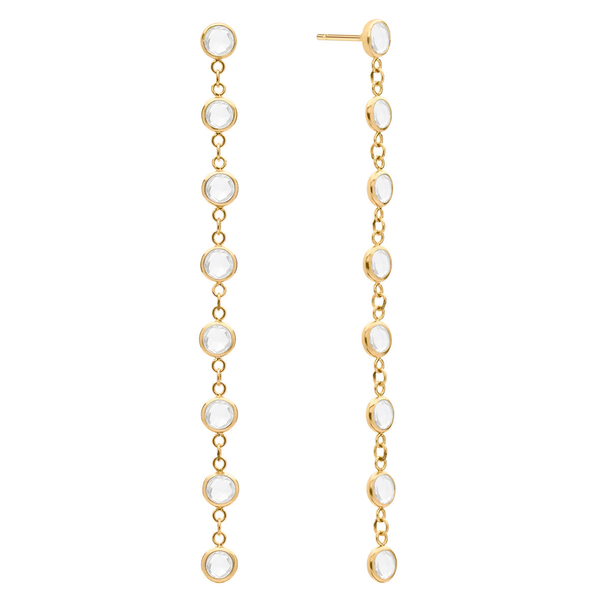 2.0 TCW Round Aquamarine Lab Made Diamond- March Birthstone Dangle 1