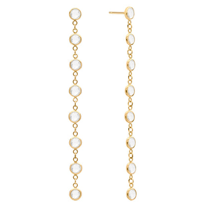 2.0 TCW Round Aquamarine Lab Made Diamond- March Birthstone Dangle 1