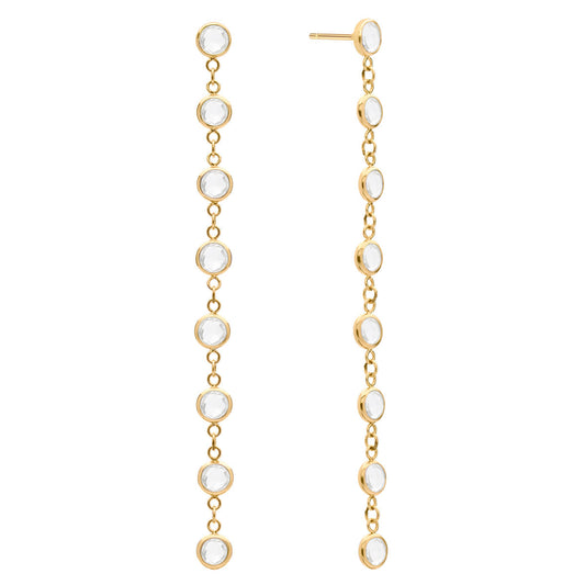 2.0 TCW Round Aquamarine Lab Made Diamond- March Birthstone Dangle 1
