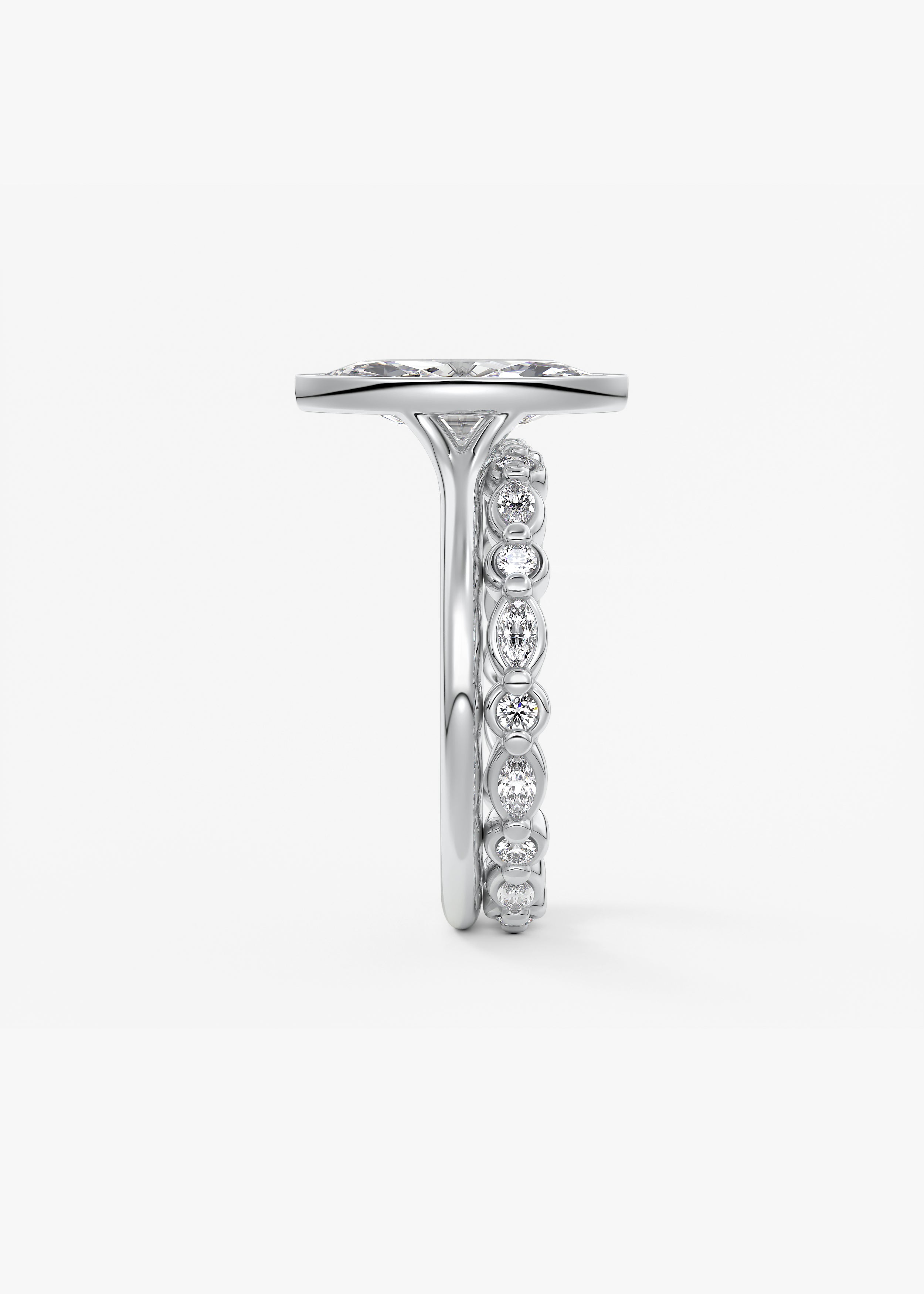 Marquise Split Shank Lab Grown Diamond Engagement Ring