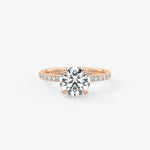 Round Pave Lab Grown Diamond Engagement Ring