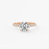 Round Pave Lab Grown Diamond Engagement Ring