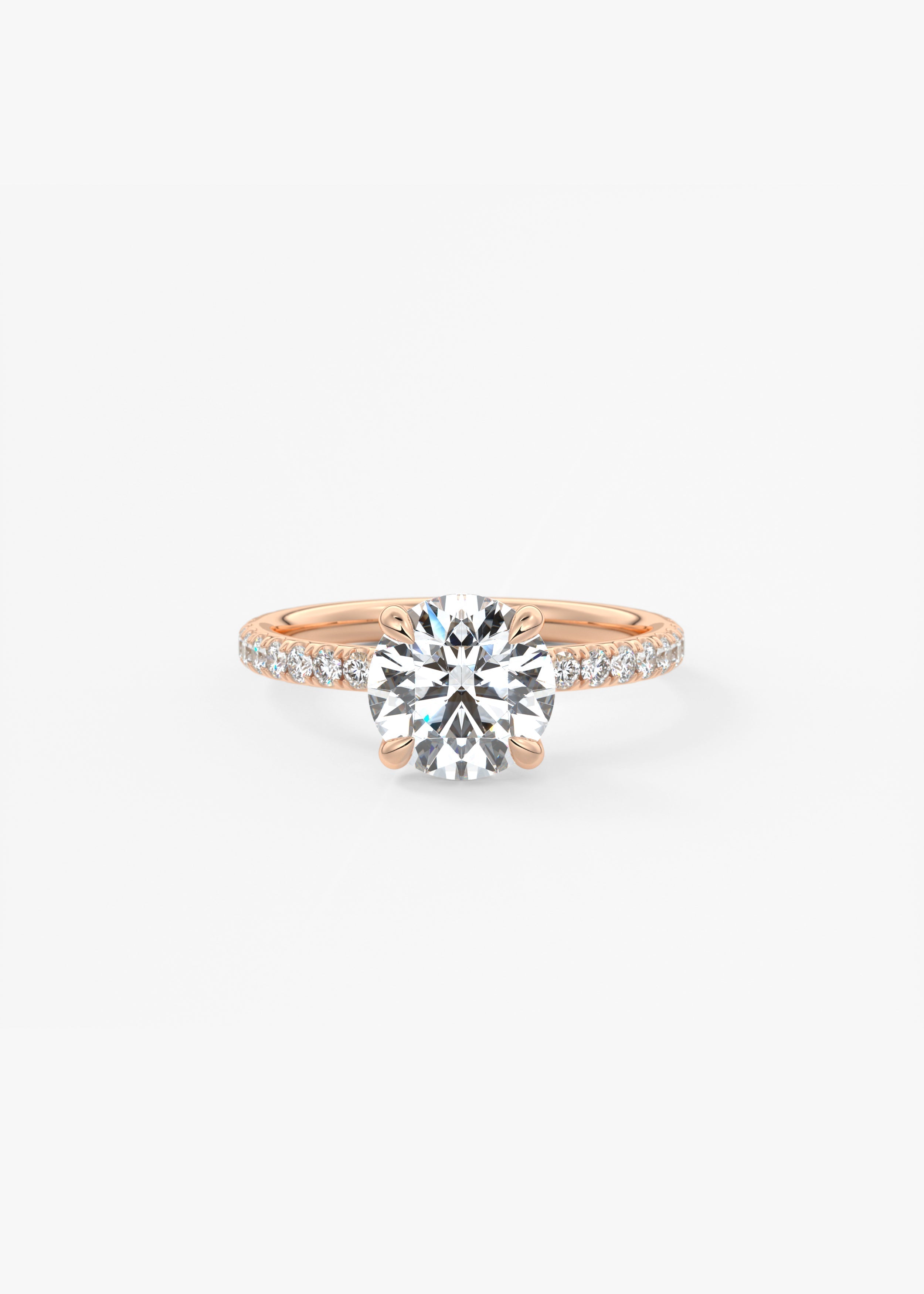 Round Pave Lab Grown Diamond Engagement Ring