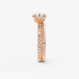 Round Pave Lab Grown Diamond Engagement Ring