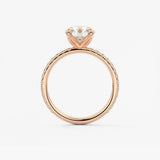 Round Pave Lab Grown Diamond Engagement Ring