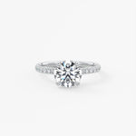Round Pave Lab Grown Diamond Engagement Ring
