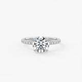 Round Pave Lab Grown Diamond Engagement Ring