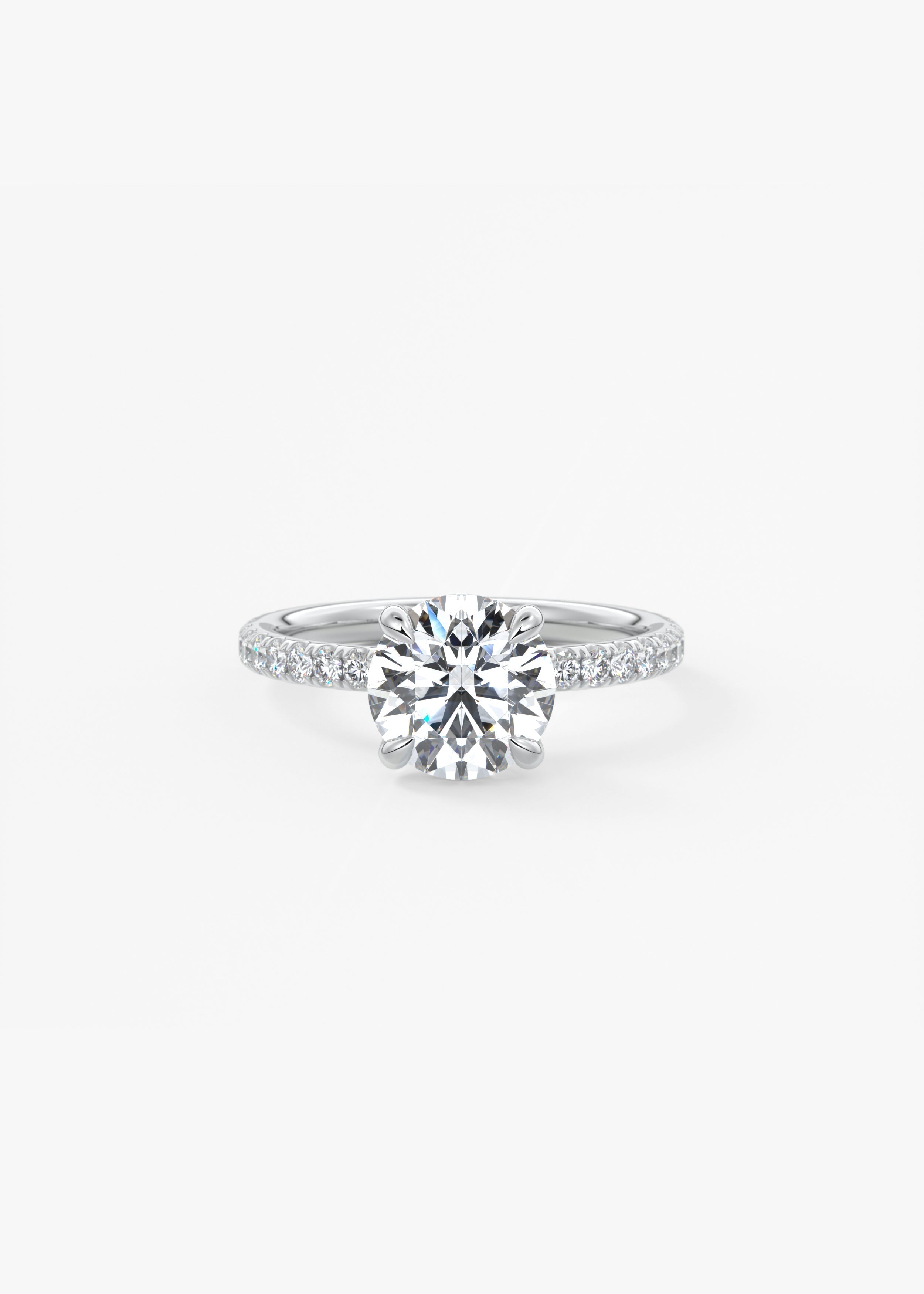 Round Pave Lab Grown Diamond Engagement Ring