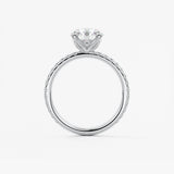 Round Pave Lab Grown Diamond Engagement Ring