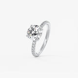 Round Pave Lab Grown Diamond Engagement Ring
