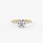 Round Pave Lab Grown Diamond Engagement Ring