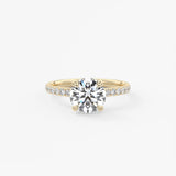 Round Pave Lab Grown Diamond Engagement Ring