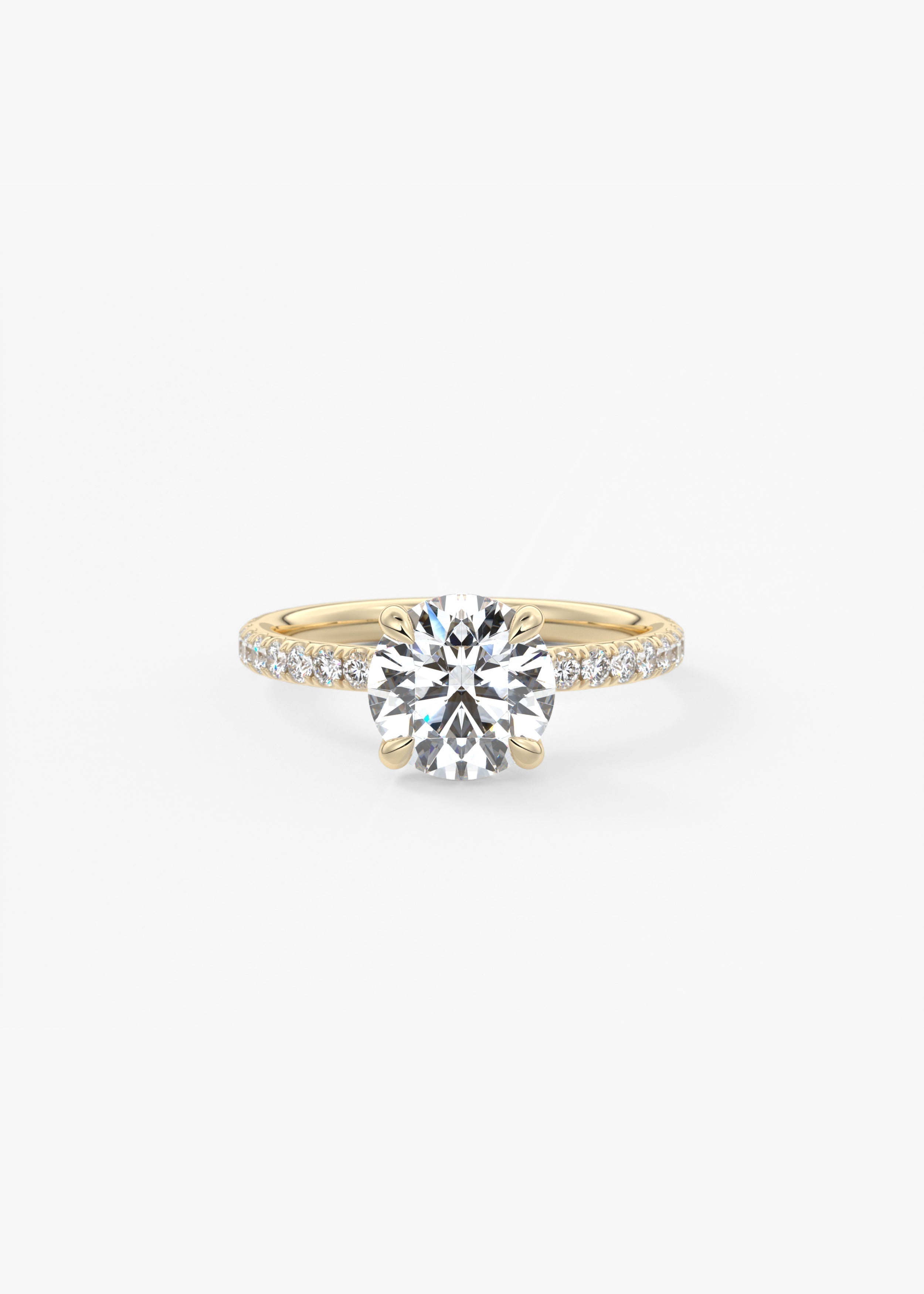 Round Pave Lab Grown Diamond Engagement Ring