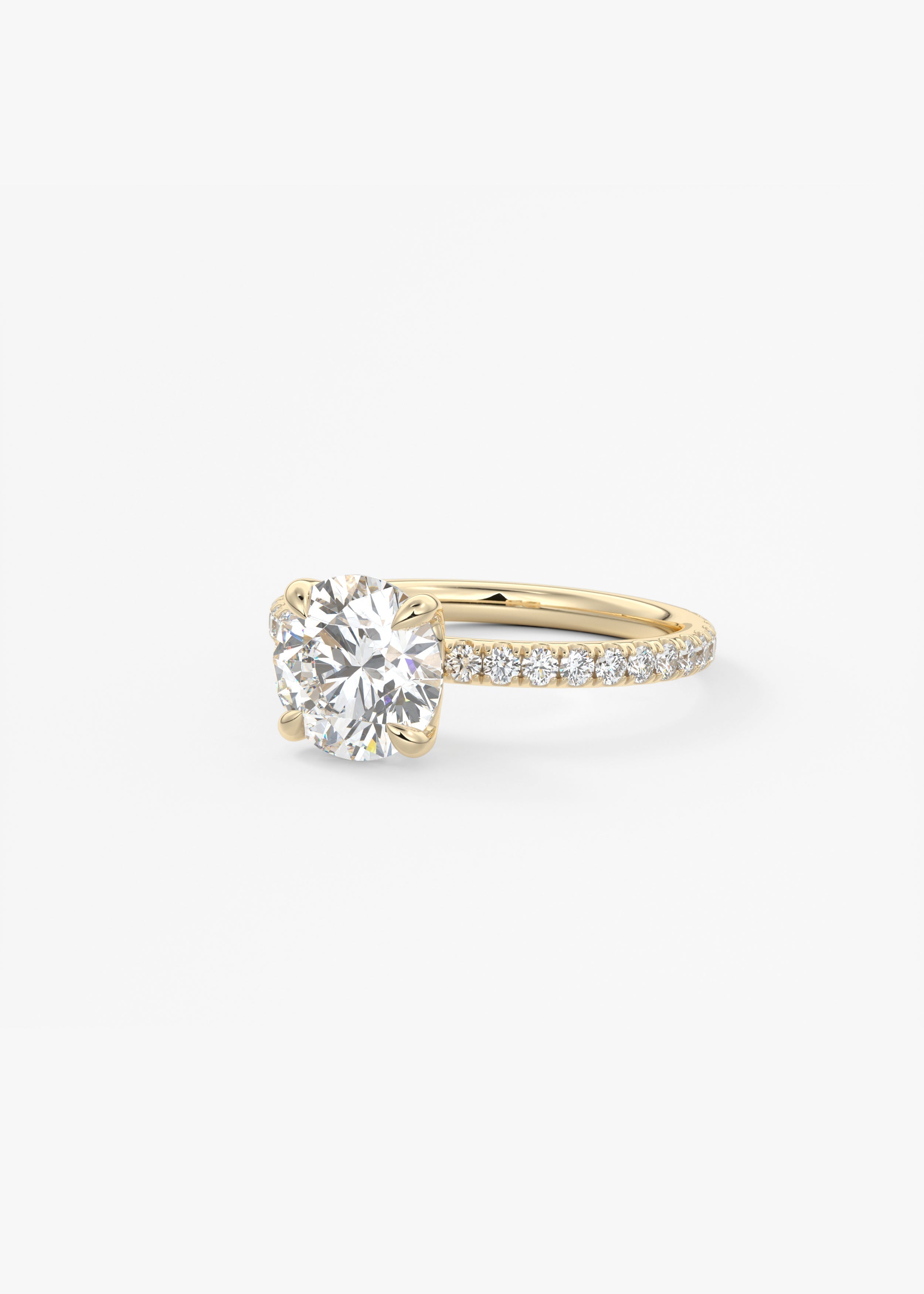 Round Pave Lab Grown Diamond Engagement Ring