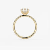 Round Pave Lab Grown Diamond Engagement Ring