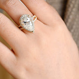 Stunning 2.0 - 4.0 CT Pear Moissanite Engagement Ring with Pave & Halo Design 2