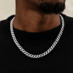 30 CT Round Moissanite Diamond Cuban Silver Necklace For Him 1