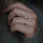 0.50 CT Round Cut Pave CVD F/VVS1 Diamond Engagement Ring 4