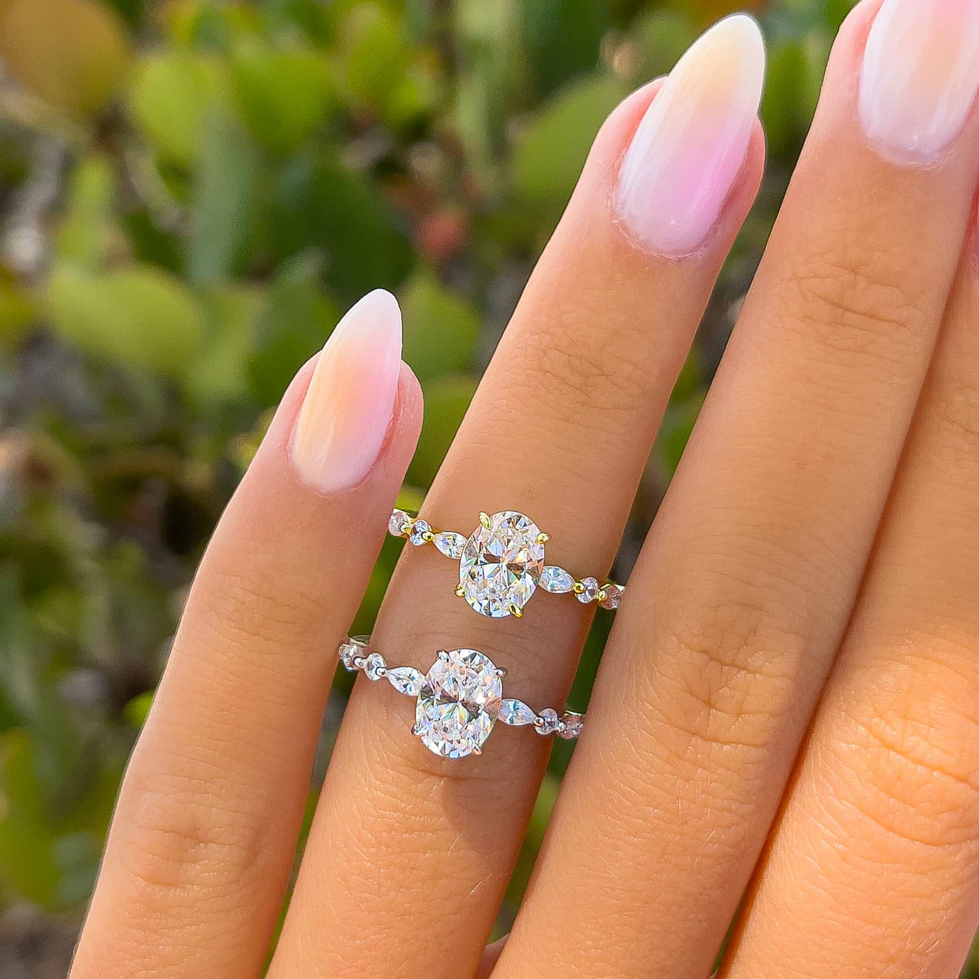 Stunning 1.5 CT Oval  Moissanite Engagement Ring with Pave Design 9