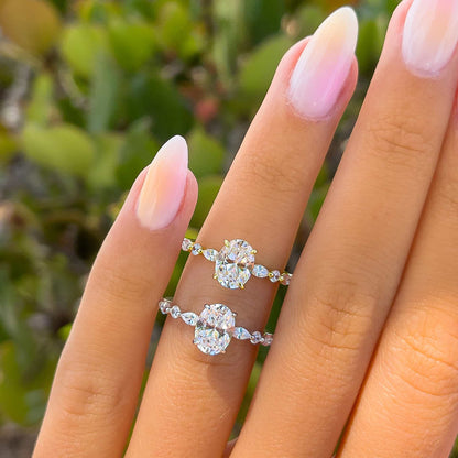 Stunning 1.5 CT Oval  Moissanite Engagement Ring with Pave Design 9