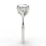Stunning 2.0 CT Asscher Moissanite Engagement Ring with Three Stone Design 9