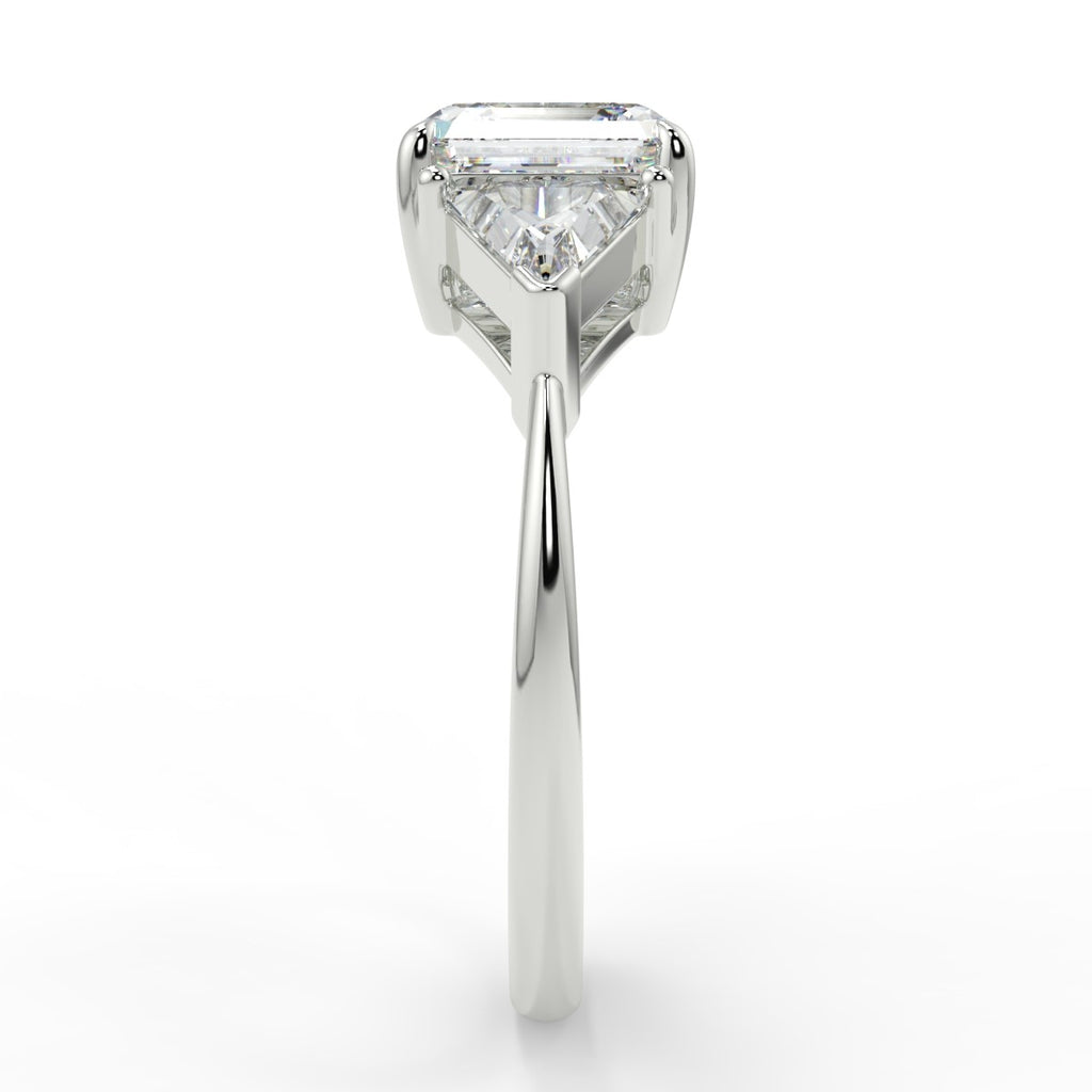 Stunning 2.0 CT Asscher Moissanite Engagement Ring with Three Stone Design 9
