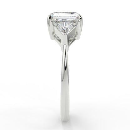 Stunning 2.0 CT Asscher Moissanite Engagement Ring with Three Stone Design 9