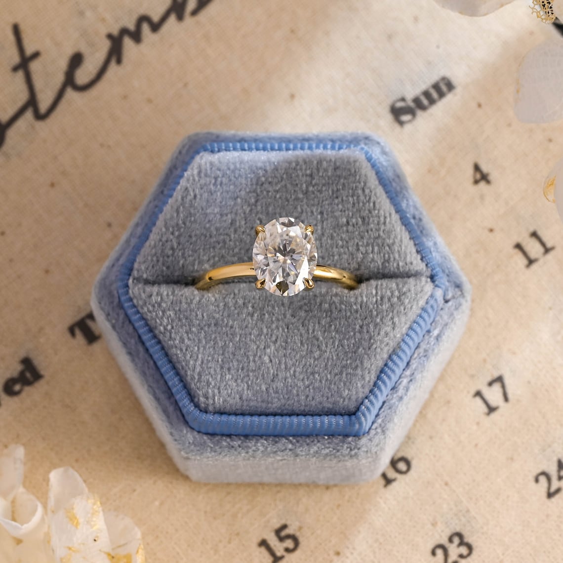 Stunning 2.0 CT Oval Moissanite Engagement Ring with Solitaire Design 7