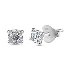 Round Cut Cubic Zirconia in 925 Sterling Silver Earrings 8