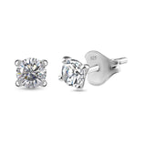Round Cut Cubic Zirconia in 925 Sterling Silver Earrings 8