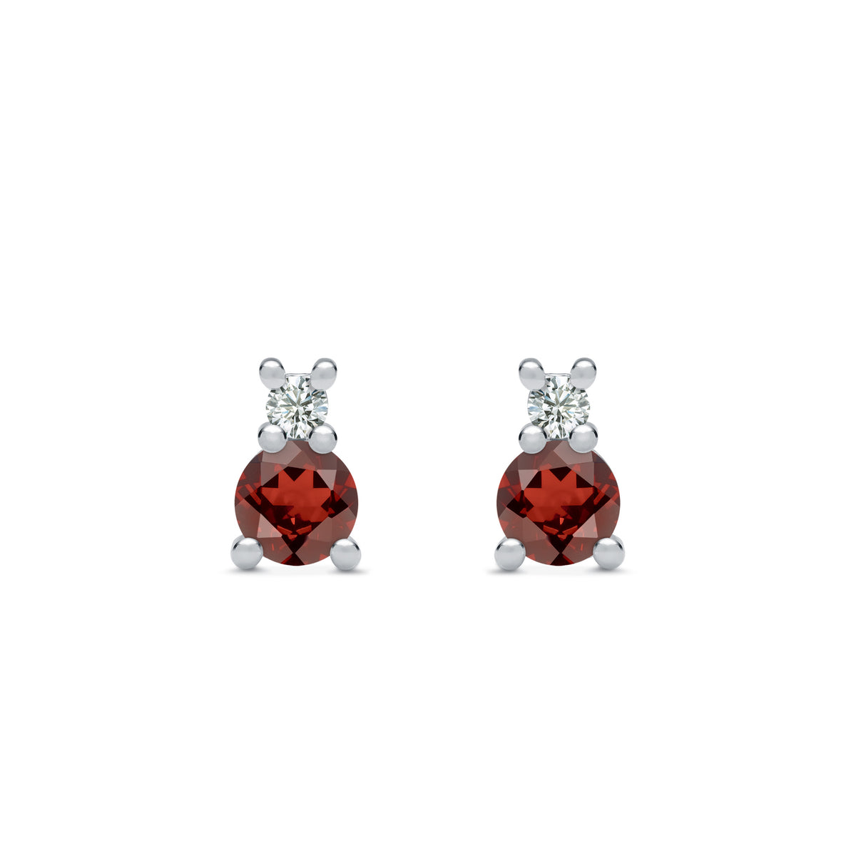 0.76 TCW Round Garnet Lab Made Diamond- January Birthstone Earrings 4